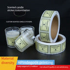 100Pcs Custom Coated Paper Candle Label Stickers - Waterproof Adhesive Labels for Scented Candle Jars