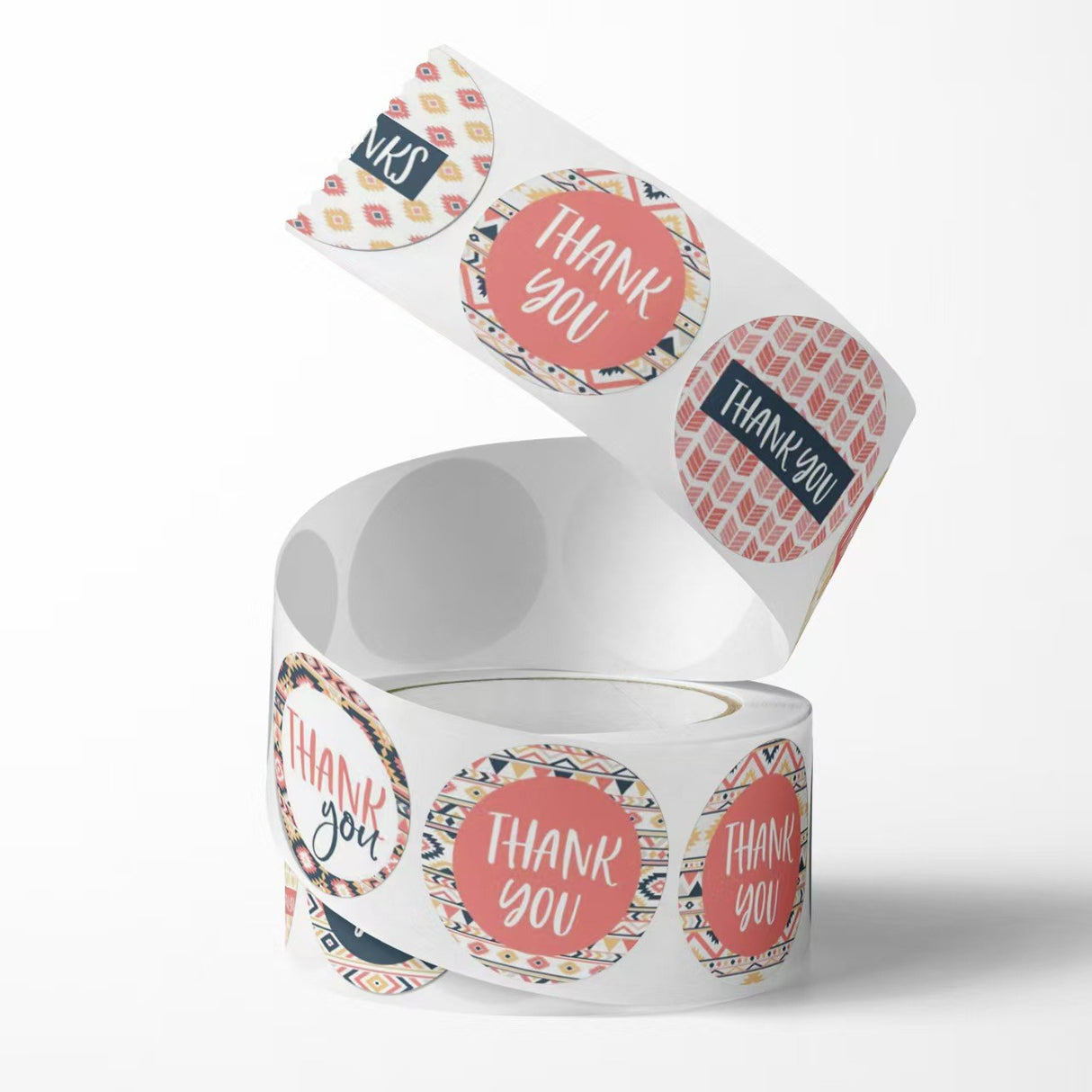 500Pcs 8 Designs Thank You Sticker Roll - 1-Inch Round Labels