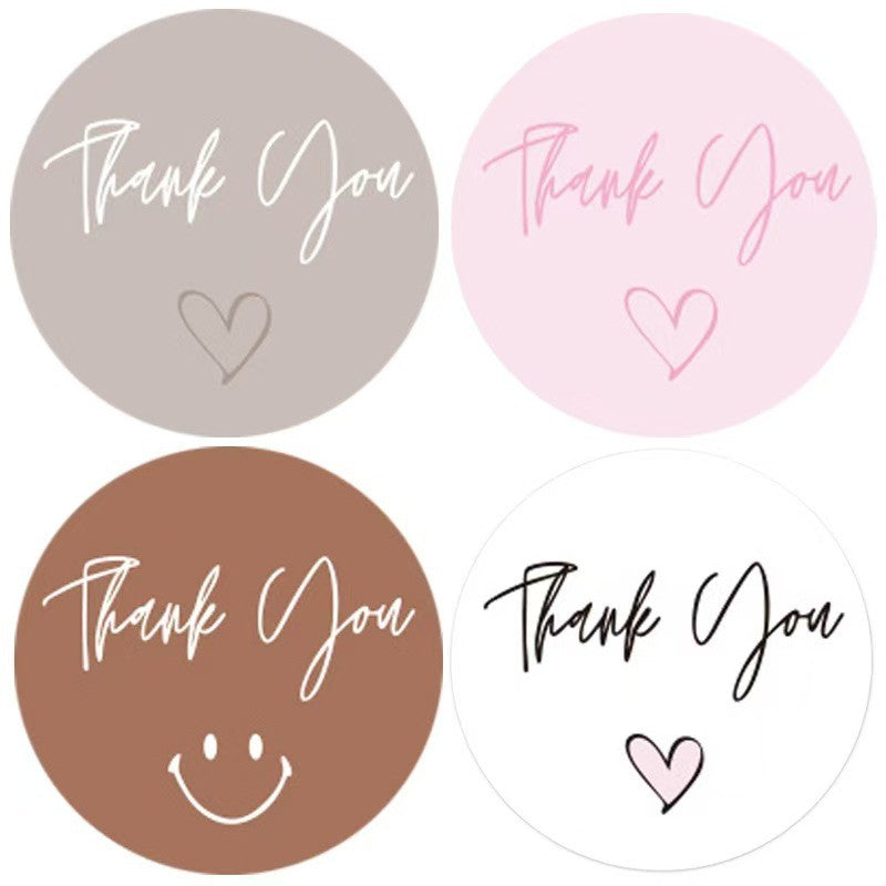 500Pcs Assorted Color Round Thank You Sticker Roll Self-Adhesive Gift Labels