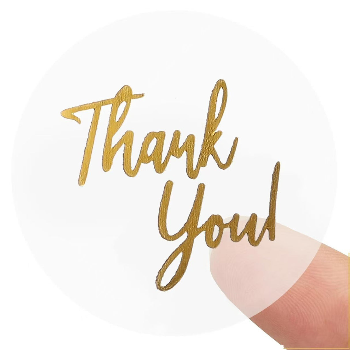 500Pcs Transparent Gold Foil Thank You Sticker Roll Self-Adhesive Gift Seal Labels