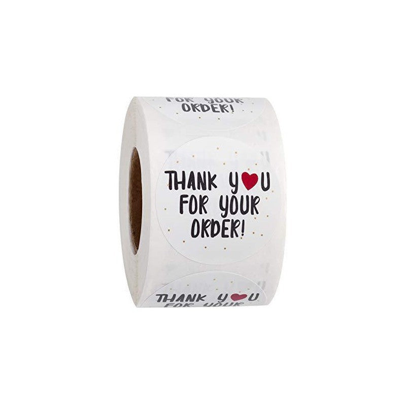 500pcs Thank You Stickers – 2.5cm Round Labels for Orders & Gifts