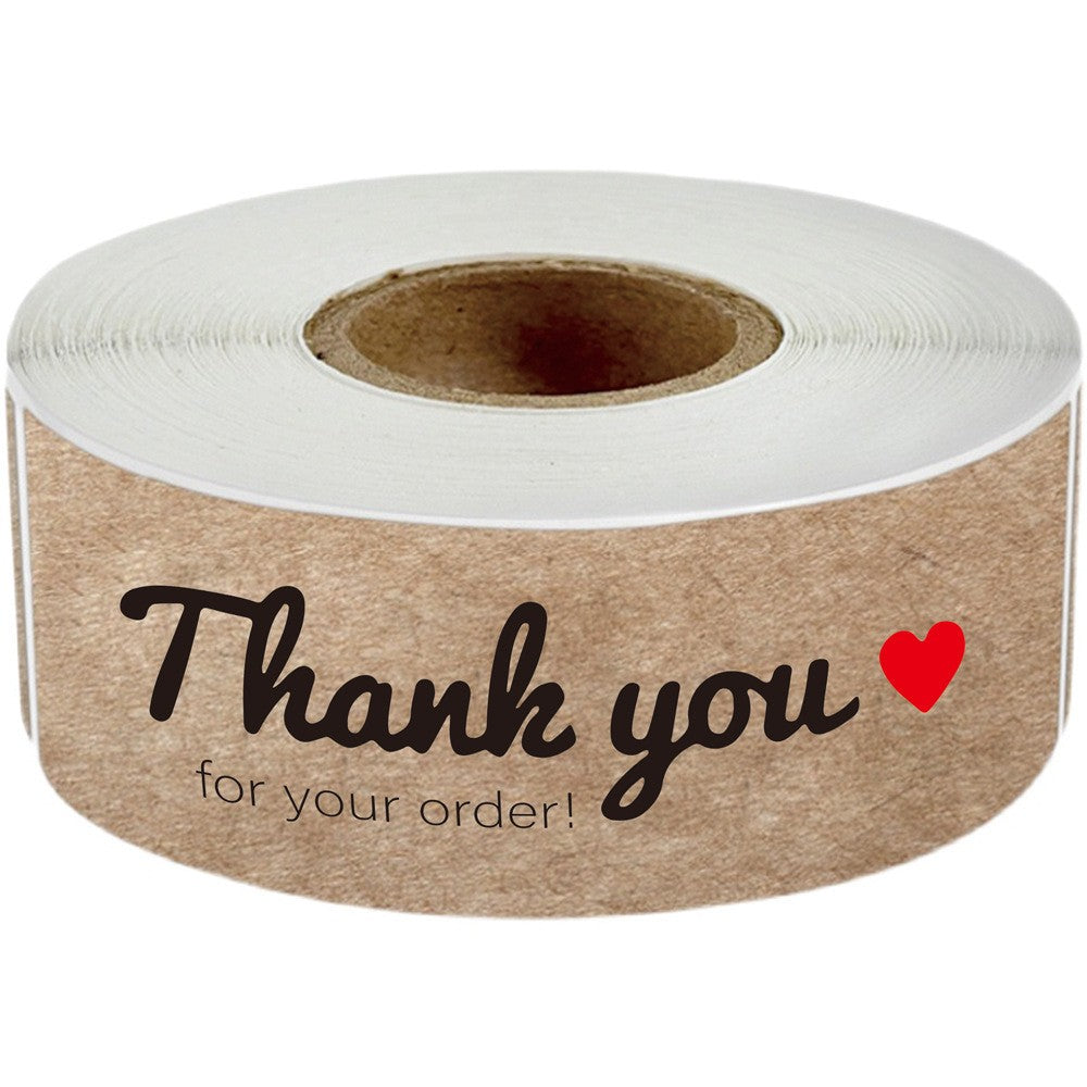 500pcs Kraft Paper Thank You Stickers – 2.5x7.5cm Rectangular Labels for Rustic Gifts