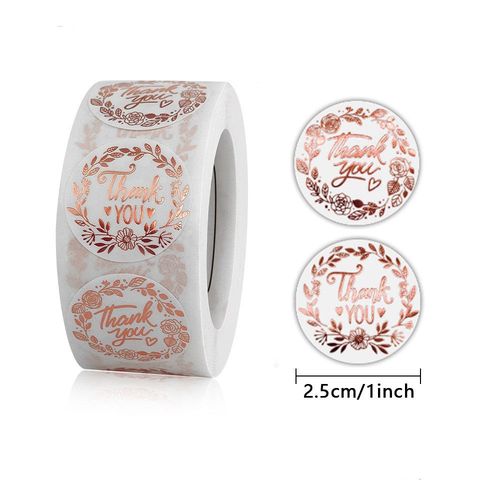 500pcs Christmas Foil Stickers – Roll for Gift Decoration & Holiday Packaging
