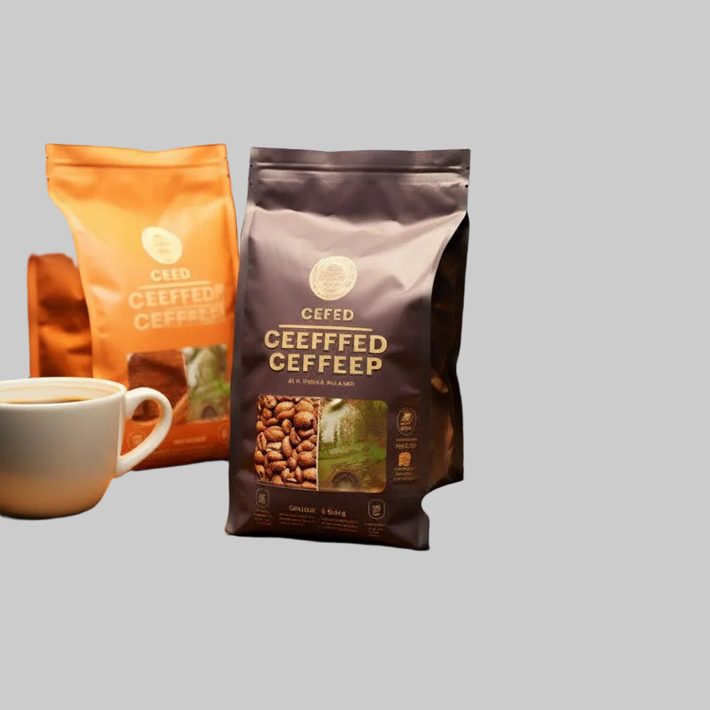 100pcs Kraft Paper Coffee Bag with Valve – Custom UV Printed