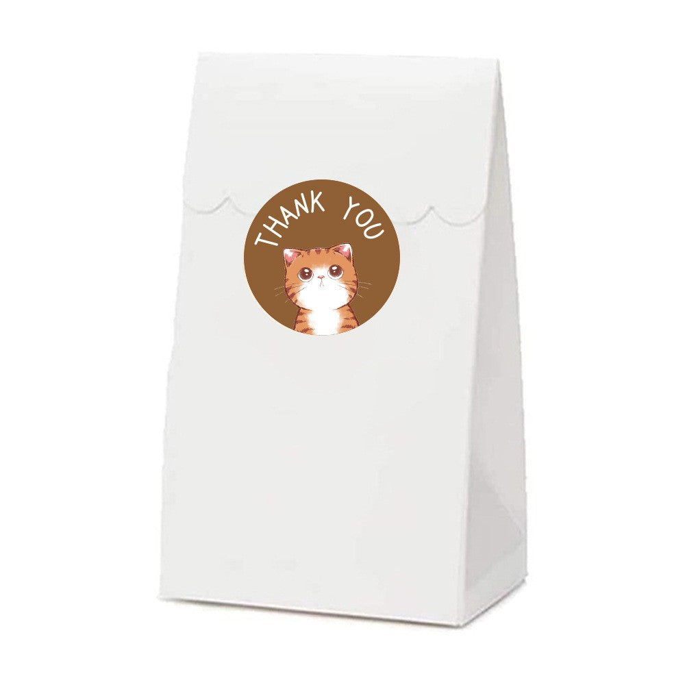 500pcs Cute Cat Thank You Stickers – Cartoon Self-Adhesive Reward Seal Labels