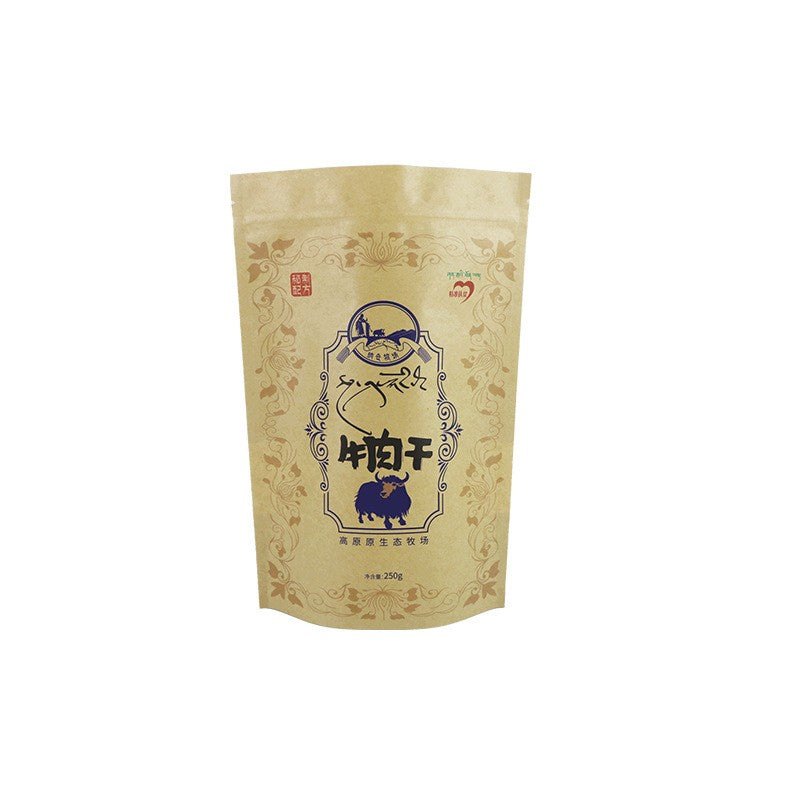 100pcs Custom Window Dried Beef Packaging Bag – Self Standing Zipper Pouch