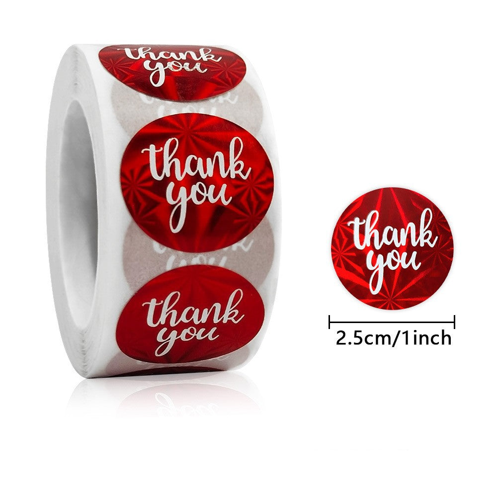 500pcs Gold Foil Thank You Stickers – Roll for Gift Packaging Seal Labels