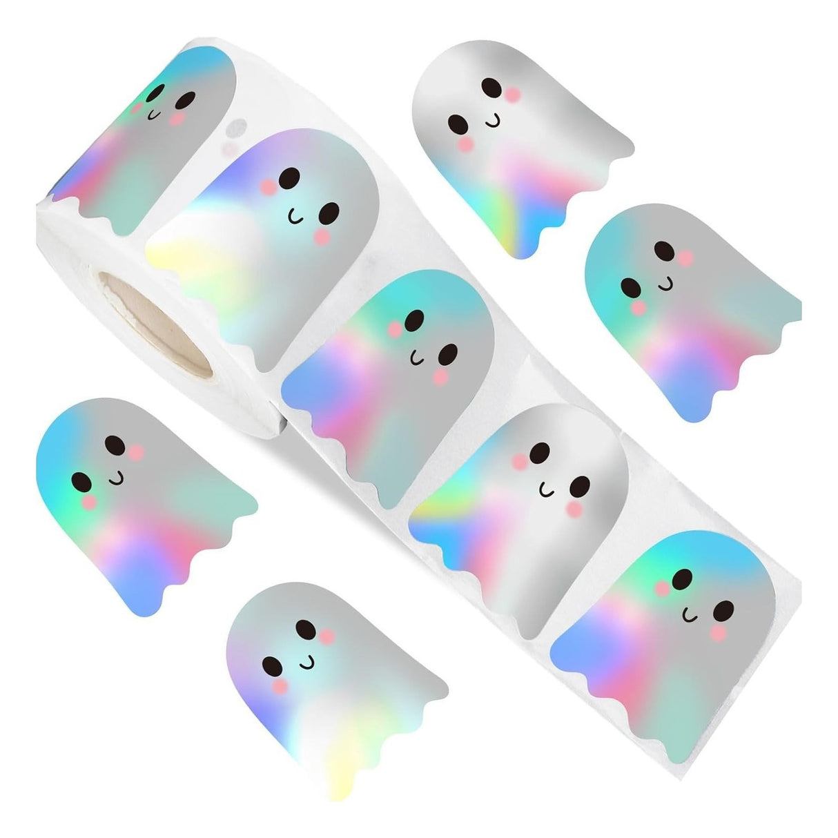 500pcs Halloween Pumpkin Ghost Stickers – Waterproof Roll for Party Decoration
