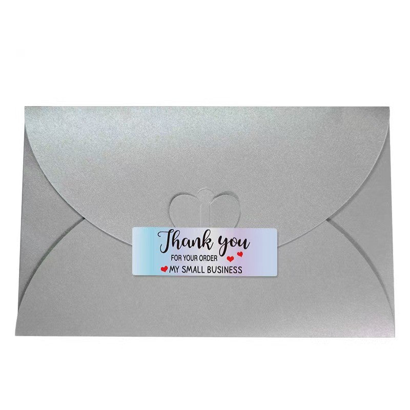 Holographic Thank You Sticker Roll - 1"x3" Rectangle Labels for Small Business