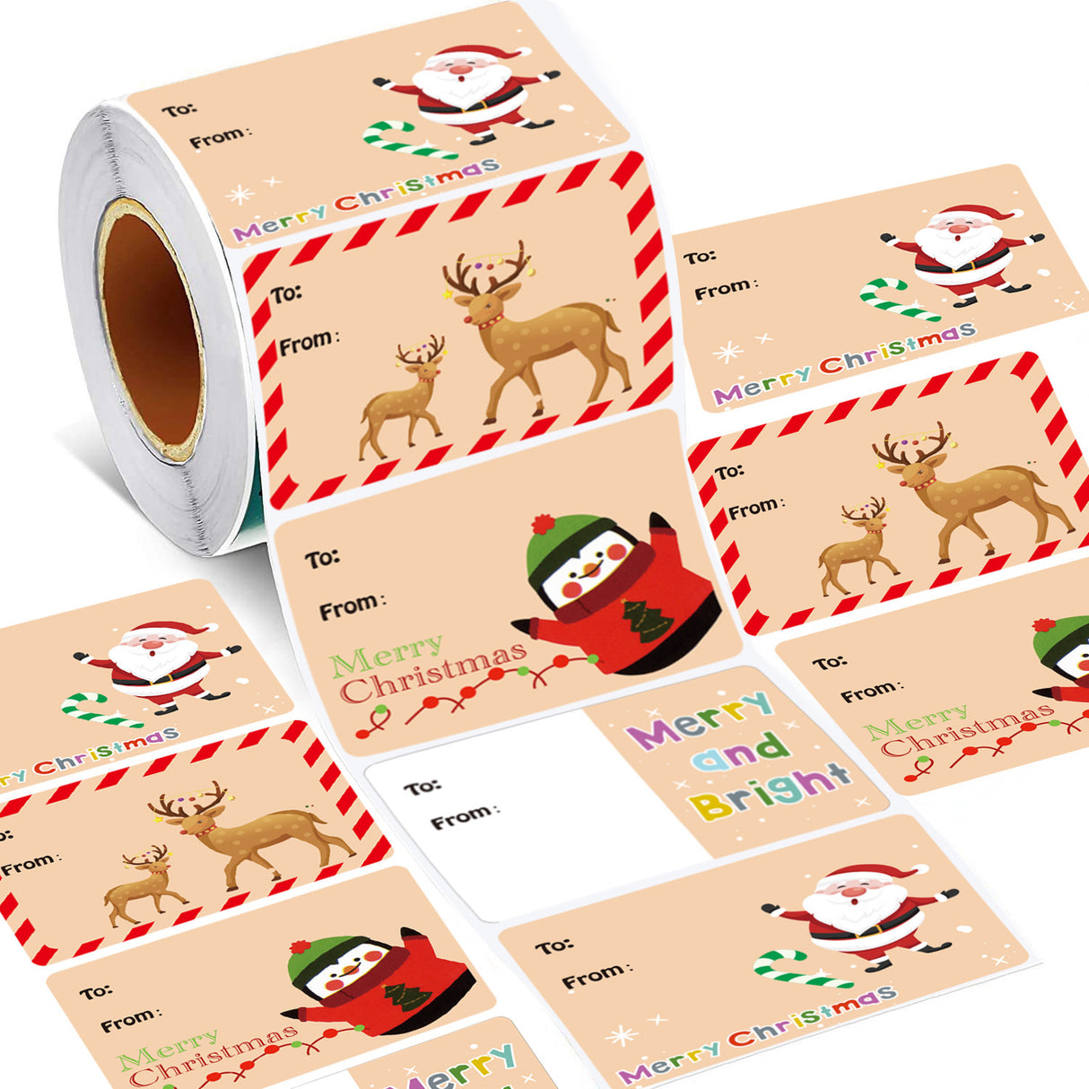 500pcs Amazon Hot Selling Christmas Sticker Roll – Holiday Gift Labels