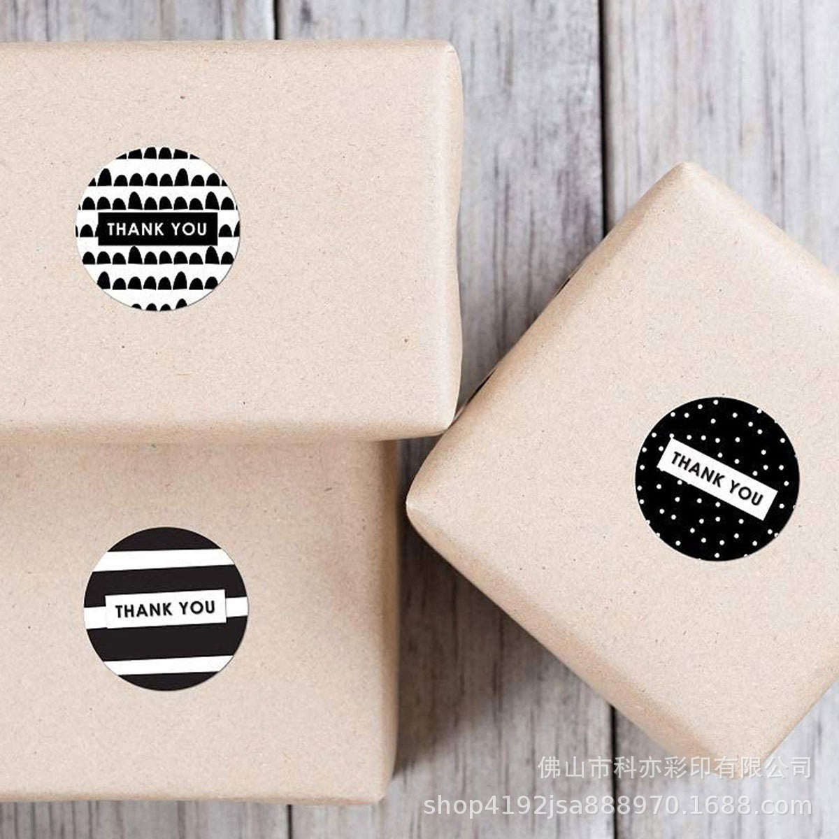 500pcs Minimalist Thank You Stickers – 1 Inch Round Labels for Modern Branding