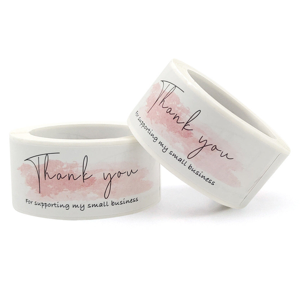 500pcs Rectangular Thank You Stickers – Roll for Gift Envelope Sealing & Packaging