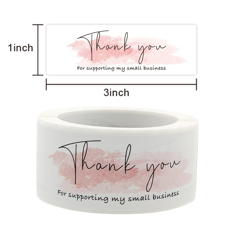 500pcs Rectangular Thank You Stickers – Roll for Gift Envelope Sealing & Packaging