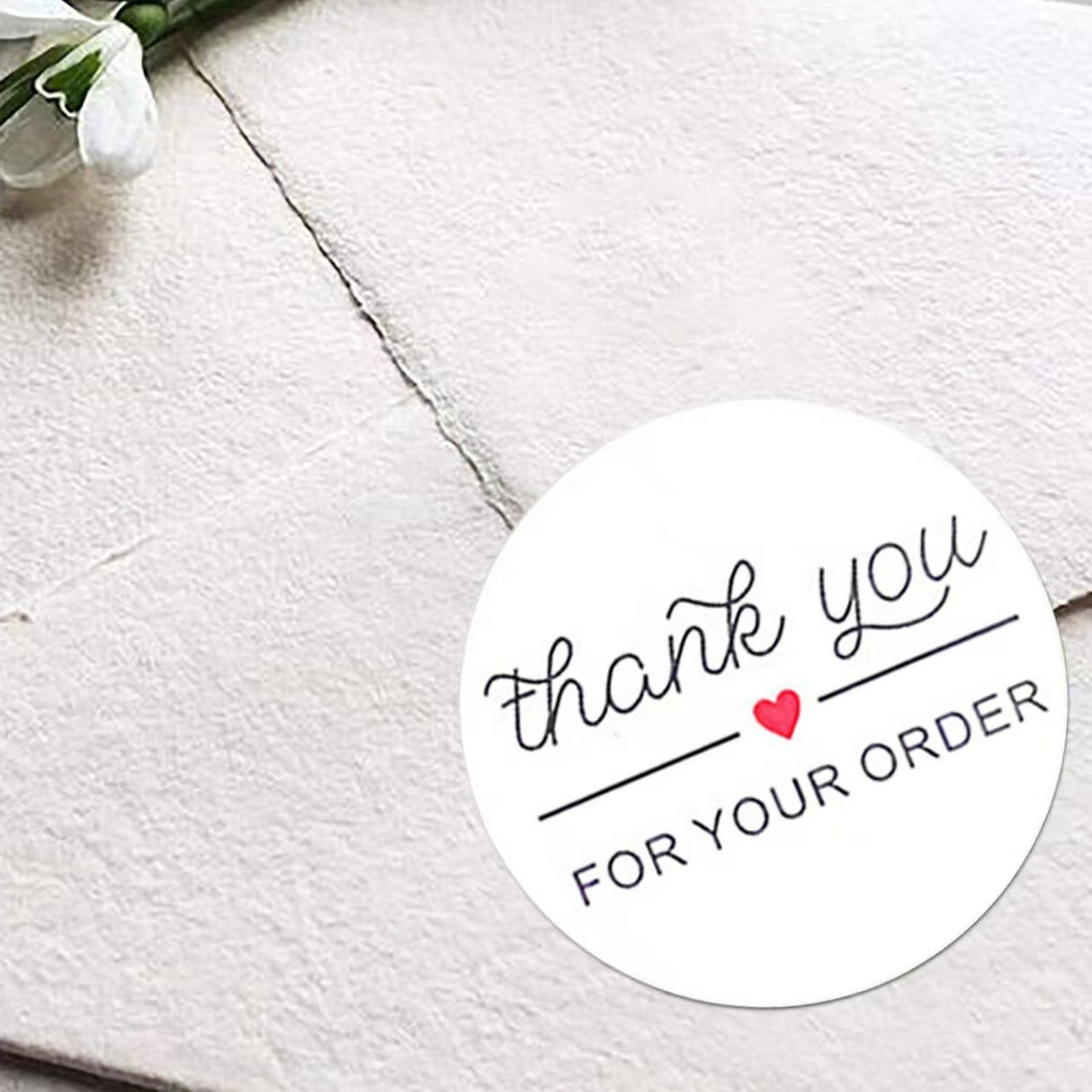 500pcs Round Thank You Stickers – 1 Inch White Paper Labels for Gifts & Orders