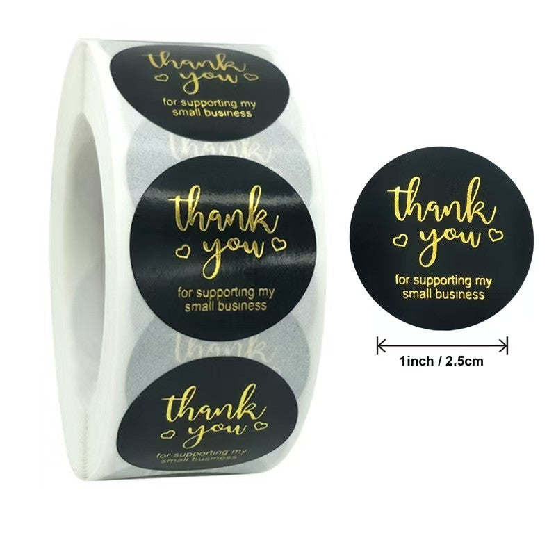 500pcs Silver Foil Thank You Stickers – 1 Inch Round Labels for Gifts & Orders
