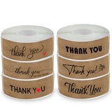 500pcs Kraft Paper Thank You Stickers – 2.5x7.5cm Rectangular Labels for Rustic Gifts