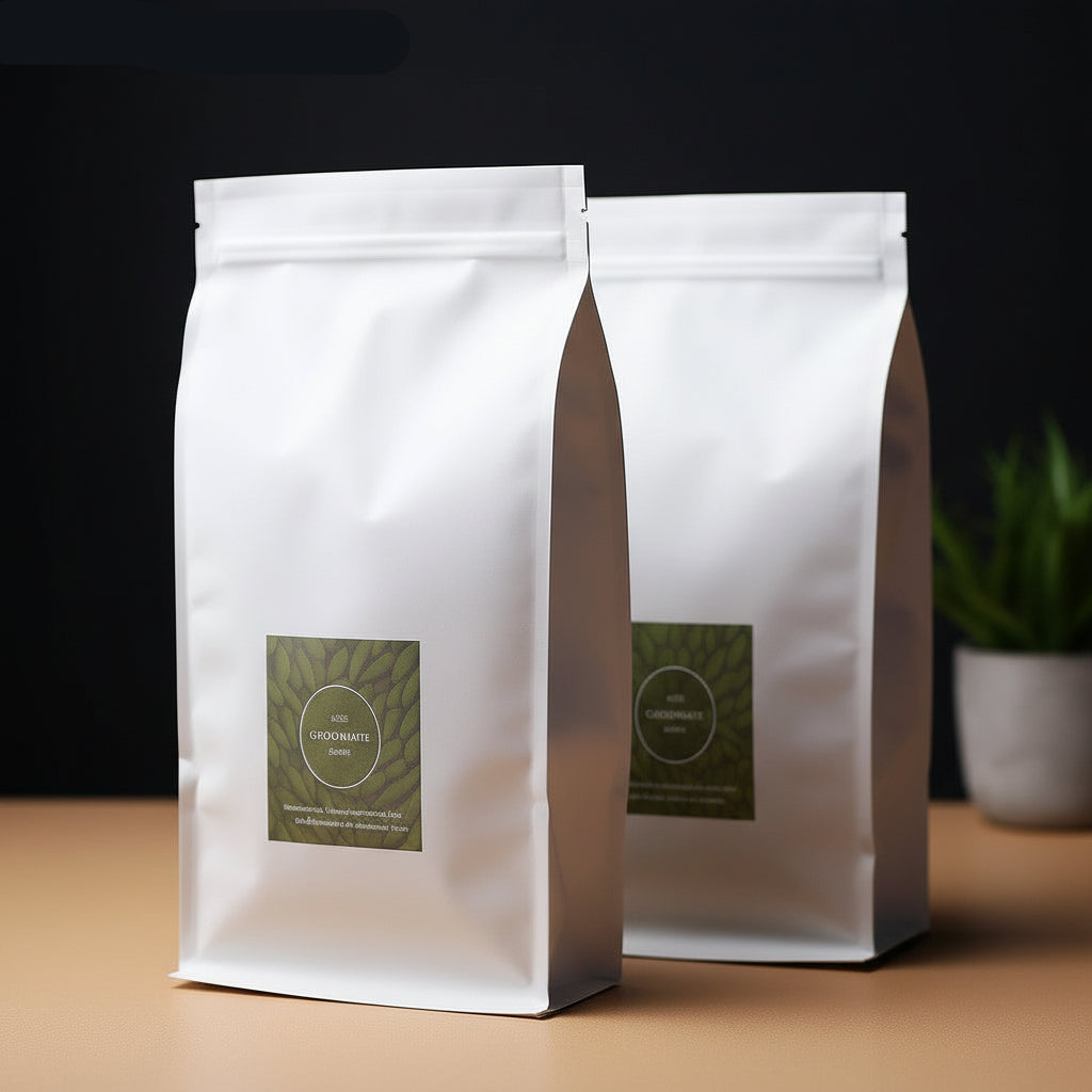 Custom Windowed Kraft Paper Stand-Up Ziplock Bags - Eight-Side Seal Reusable Pouches for Nuts, Tea & Snacks