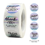 500Pcs Rainbow Holographic Thank You Sticker Roll 1-Inch Round Labels