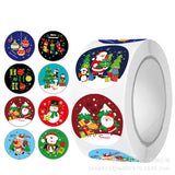 2.5cm Christmas Santa Sticker – Waterproof Round Labels for Gift Wrapping