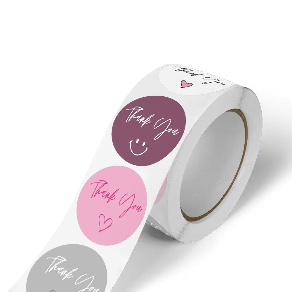 500Pcs Assorted Color Round Thank You Sticker Roll Self-Adhesive Gift Labels