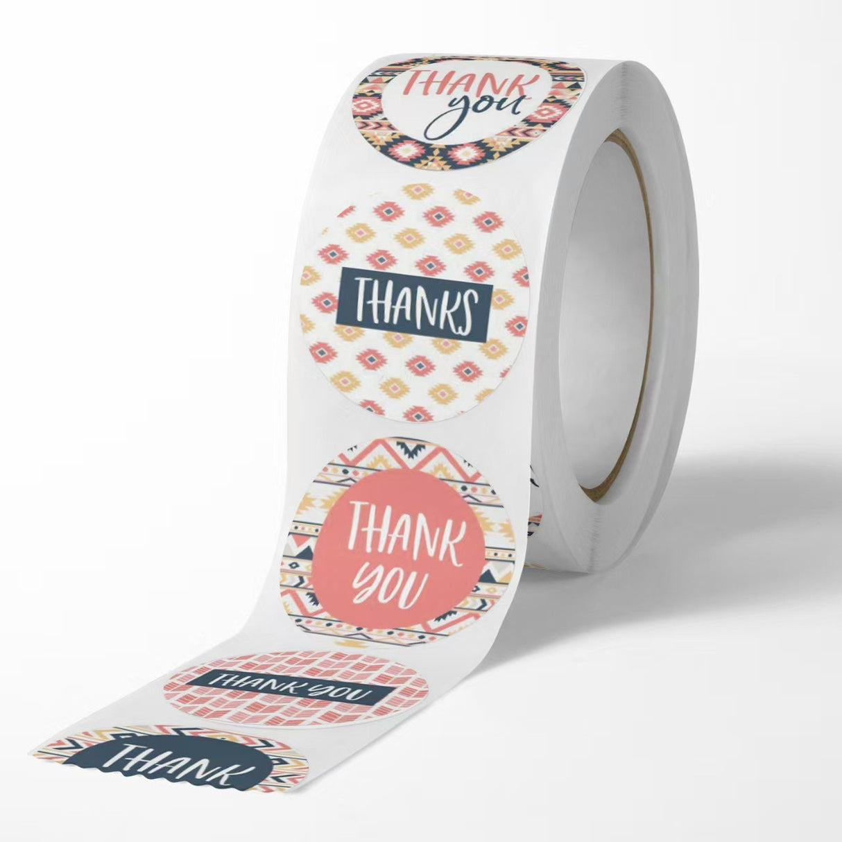 500Pcs 8 Designs Thank You Sticker Roll - 1-Inch Round Labels
