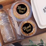 500Pcs Black Gold Thank You Sticker Roll 1-Inch Round Labels