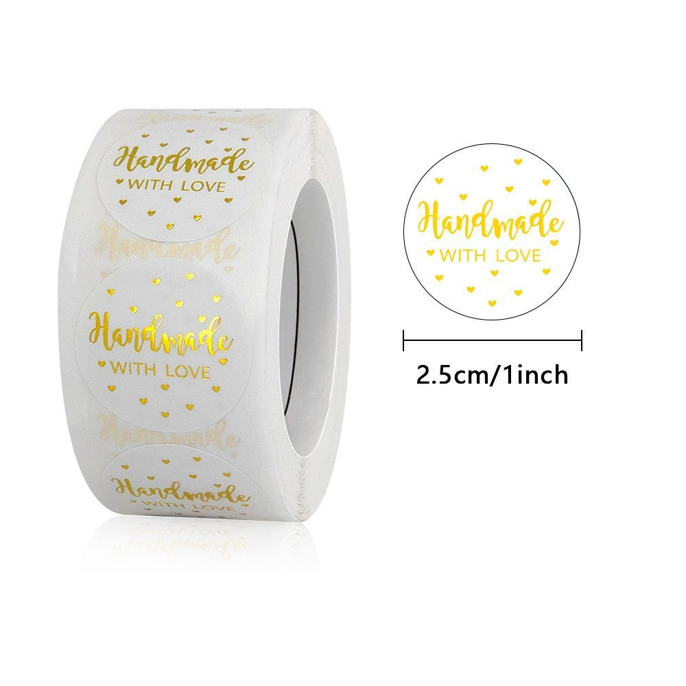 500PCS Gold Foil Thank You Sticker Roll 1 Inch Round Labels
