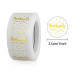 500PCS Gold Foil Thank You Sticker Roll 1 Inch Round Labels