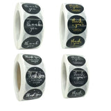 500pcs Silver Foil Thank You Stickers – 1 Inch Round Labels for Gifts & Orders