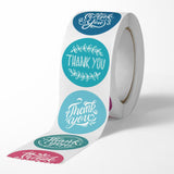 500Pcs Assorted Color Round Thank You Sticker Roll - 1-Inch Self-Adhesive Gift Seals