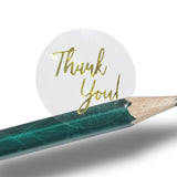 500Pcs Transparent Gold Foil Thank You Sticker Roll Self-Adhesive Gift Seal Labels