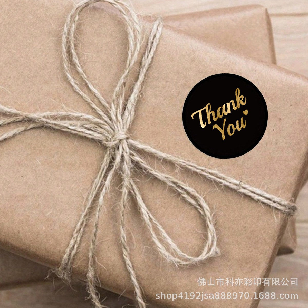 500Pcs Black Gold Thank You Sticker Roll 1-Inch Round Labels