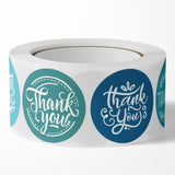500Pcs Assorted Color Round Thank You Sticker Roll - 1-Inch Self-Adhesive Gift Seals