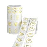 500PCS Gold Foil Thank You Sticker Roll 1 Inch Round Labels