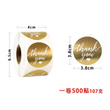500pcs Gold Thank You Stickers – 1.5 Inch Round Labels for Gifts & Orders