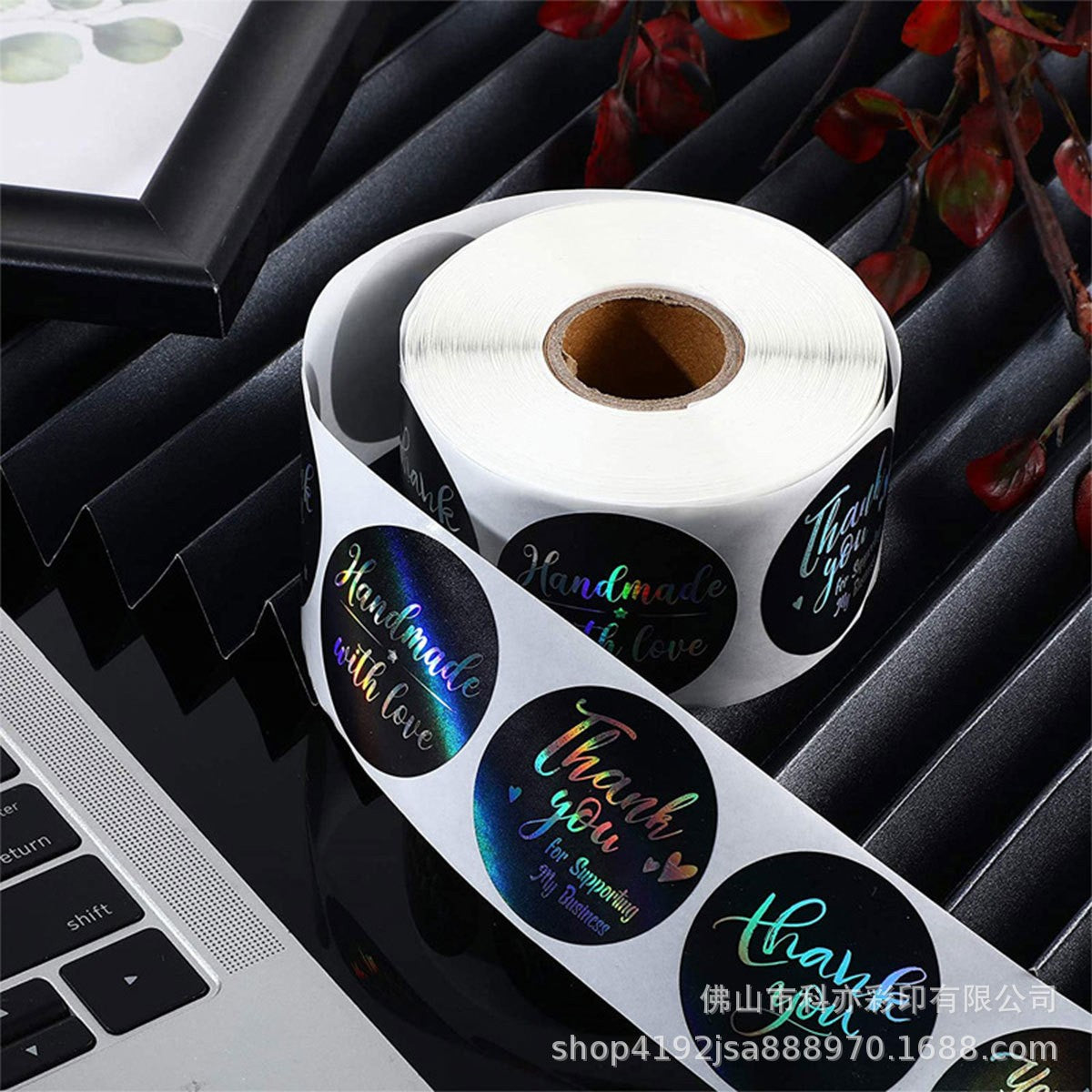 500pcs Holographic Thank You Stickers – 1 Inch Round Labels for Gifts & Orders