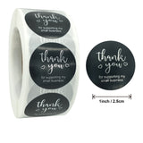 500pcs Silver Foil Thank You Stickers – 1 Inch Round Labels for Gifts & Orders