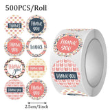 500Pcs 8 Designs Thank You Sticker Roll - 1-Inch Round Labels