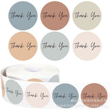 500Pcs 1-Inch Assorted Neutral Tone Thank You Sticker Roll - INS Style Self-Adhesive Gift Seals