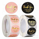 500pcs Gold Foil Thank You Stickers – 2.5cm Round Labels for Gifts & Orders