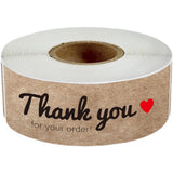 500pcs Kraft Paper Thank You Stickers – 2.5x7.5cm Rectangular Labels for Rustic Gifts