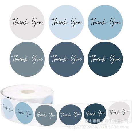 500Pcs 1-Inch Assorted Neutral Tone Thank You Sticker Roll - INS Style Self-Adhesive Gift Seals