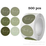 500Pcs 1-Inch Assorted Neutral Tone Thank You Sticker Roll - INS Style Self-Adhesive Gift Seals