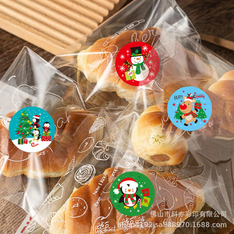 2.5cm Christmas Santa Sticker – Waterproof Round Labels for Gift Wrapping