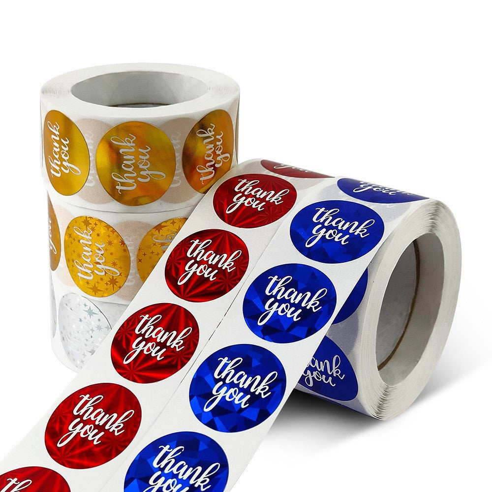 Gold Foil Thank You Sticker Roll – Gift Packaging Seal Labels