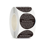 500Pcs Candle Warning Sticker Roll – Round Safety Labels