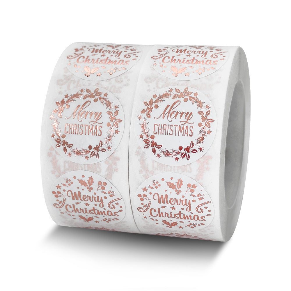 Christmas Foil Sticker Roll – Gift Decoration Adhesive Labels
