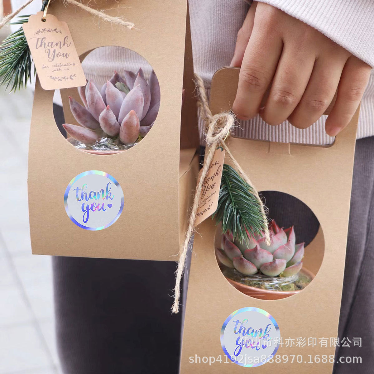 500Pcs Holographic Thank You Sticker Roll – 1-Inch Round Labels