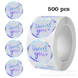 500Pcs Holographic Thank You Sticker Roll – 1-Inch Round Labels