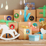 2.5cm Christmas Santa Sticker Roll – Waterproof Round Labels
